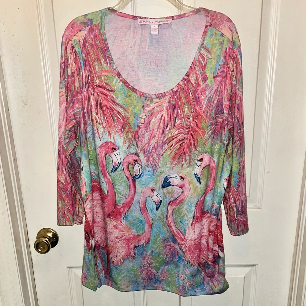 LEOMA LOVEGROVE Women’s Flamingo Top. Sz XL.